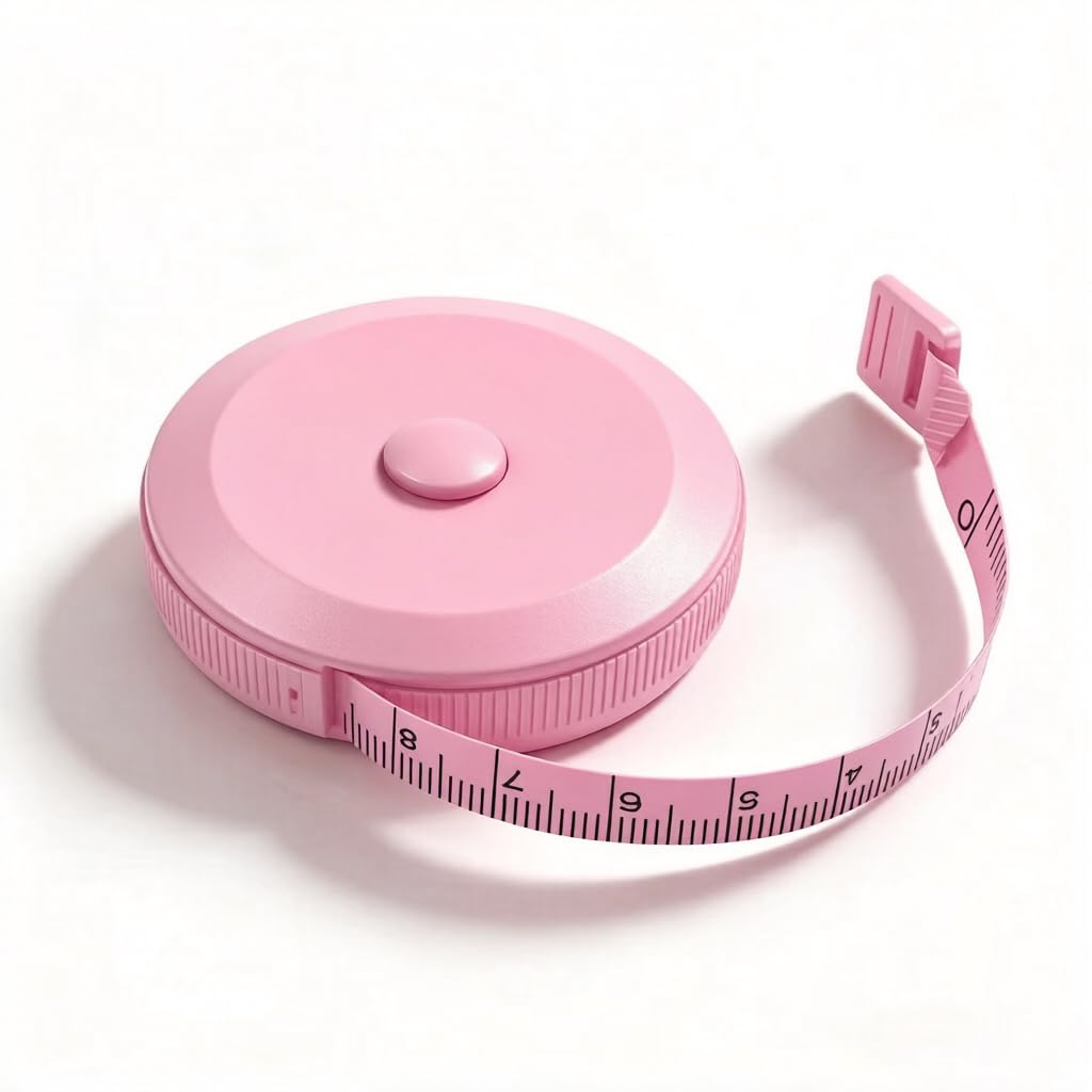 Maßband für Körper, Nähen, Stoff, Schneider, Bekleidung, Bastelarbeiten, 150 cm/60 Zoll, Rosa, Einziehbares doppelseitiges Maßband