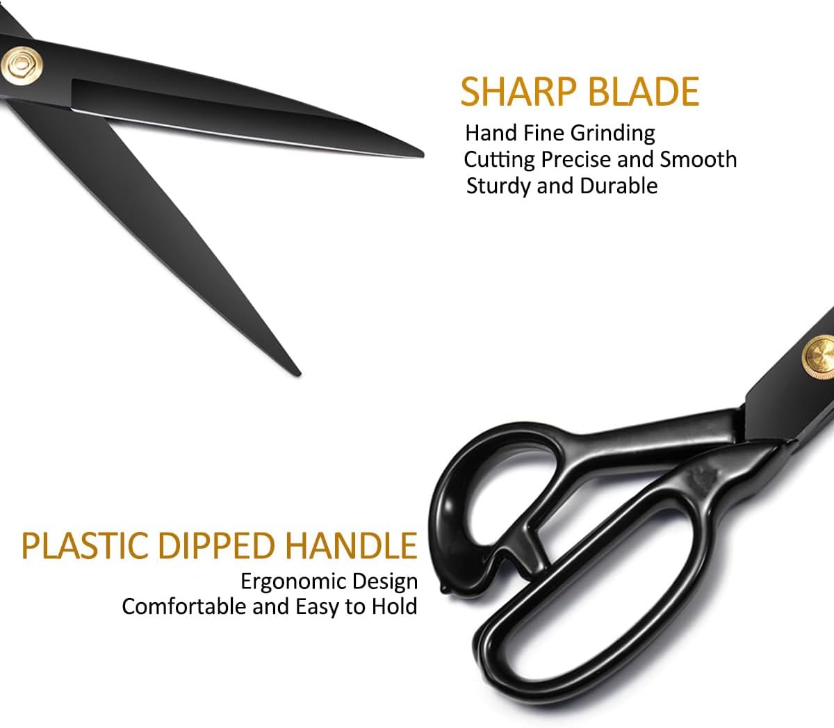 Fabric Scissors Sharp Dressmaking Scissors Professional 25.4 cm Textile Scissors Leather Scissors for Fabric, Clothing, Textiles, Leather, Jeans, Sewing...