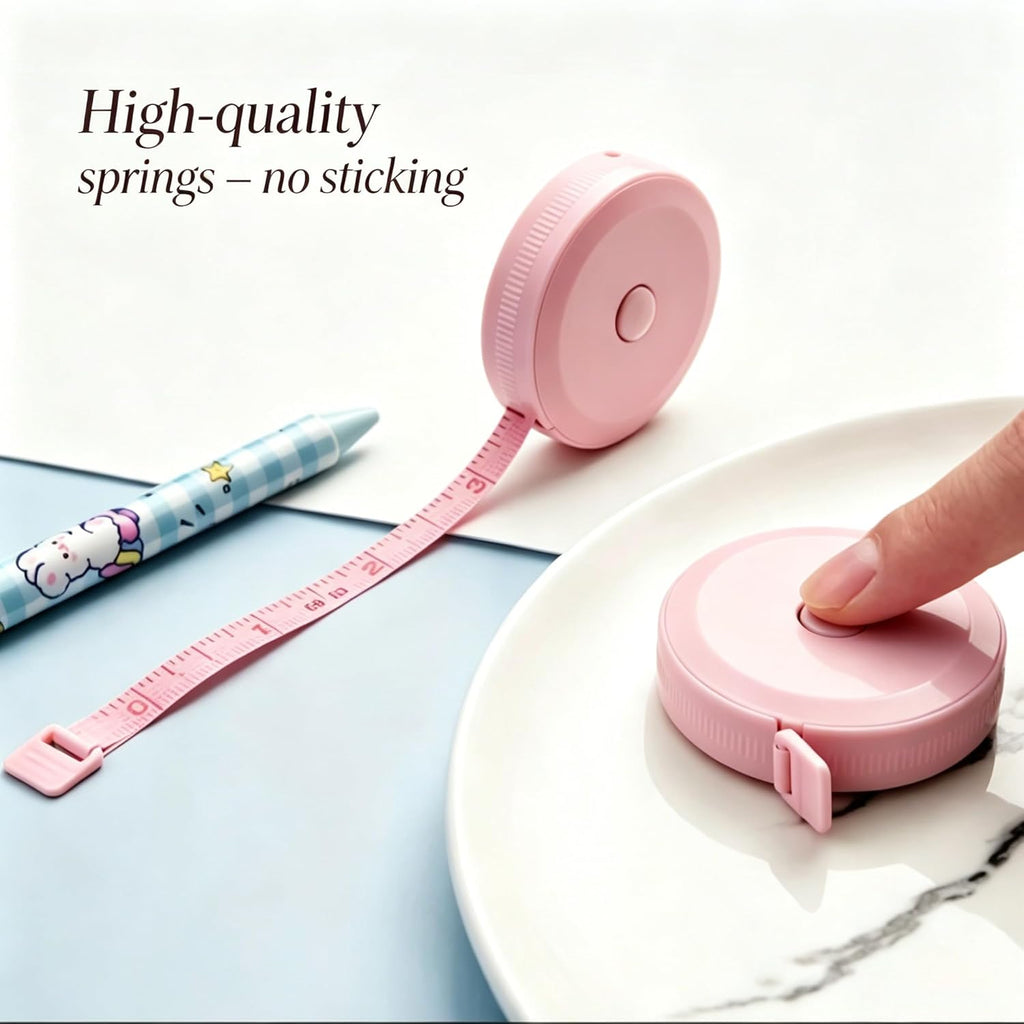 Maßband für Körper, Nähen, Stoff, Schneider, Bekleidung, Bastelarbeiten, 150 cm/60 Zoll, Rosa, Einziehbares doppelseitiges Maßband