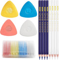 28 Pieces Tailor's Chalk, Tailor's Chalk Pen, Sewing, Triangle Chalk + Sewing Pencil, Sewing Chalk, Fabric Chalk, Tailor's Chalk Set, for Marking Various Fabrics, Leather, Sewing Markers