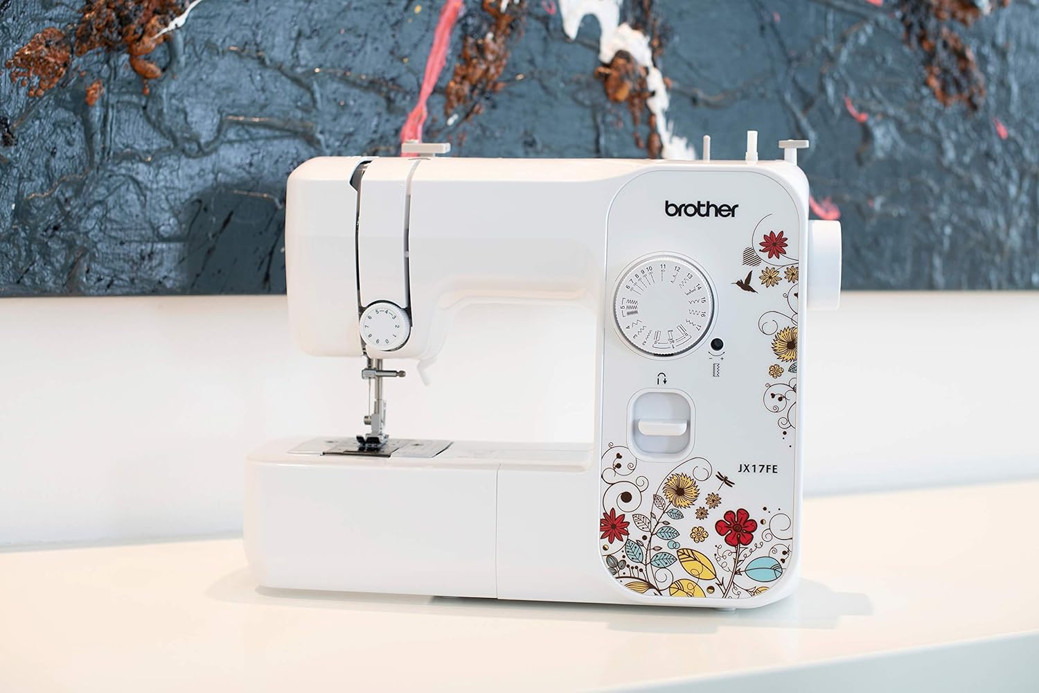Brother JX17FE Sewing Machine for Beginners with 17 Sewing Programmes, Free Arm, Electric Sewing Machines, Suitable for Jeans, Household Clothing Repairs, Automatic Threader