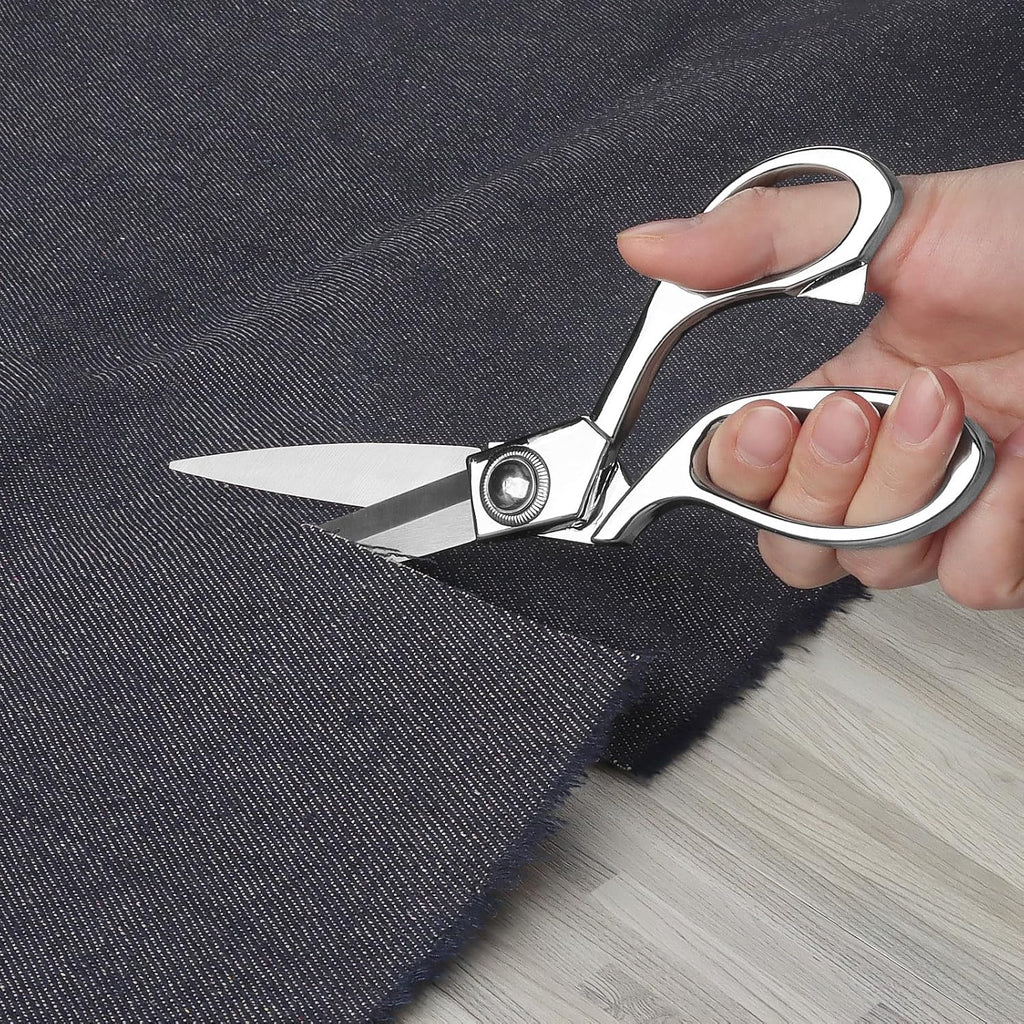 Sewwithjessy Robuste Nähschere 20cm Professionelle Edelstahlschere für Stoff Leder Schneiderei Künstler Studenten Schneidern