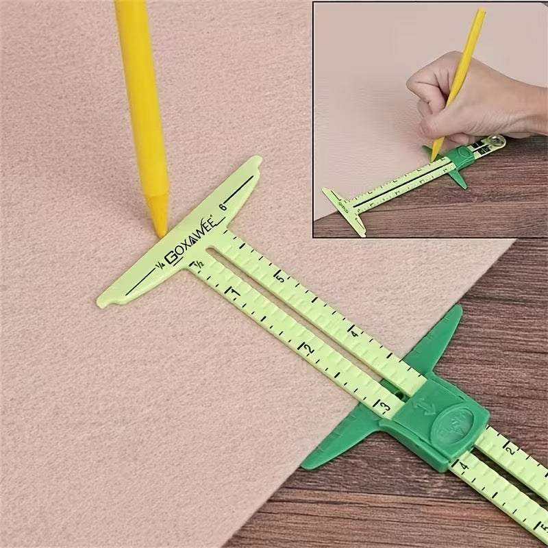 5-In-1 Multifunctional Sliding Gauge Heavy Duty Industrial Drawing Tool with 5In1 Measuring Scales, Adjustable Scale, Ergonomic Handle, And Locking Mechanism
