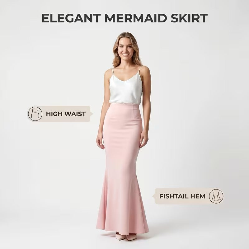 High-Waist Bodycon Butt-Flattering Fishtail Half-Length Skirt, Garment 1:1 Sewing Pattern, Easy And Easy to Learn