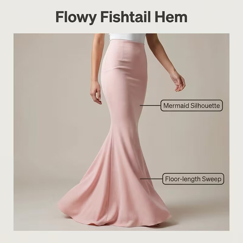 High-Waist Bodycon Butt-Flattering Fishtail Half-Length Skirt, Garment 1:1 Sewing Pattern, Easy And Easy to Learn